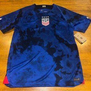 Nike USA USMNT Away Soccer Jersey Navy Print Men L USA Men’s World Cup New W Tag